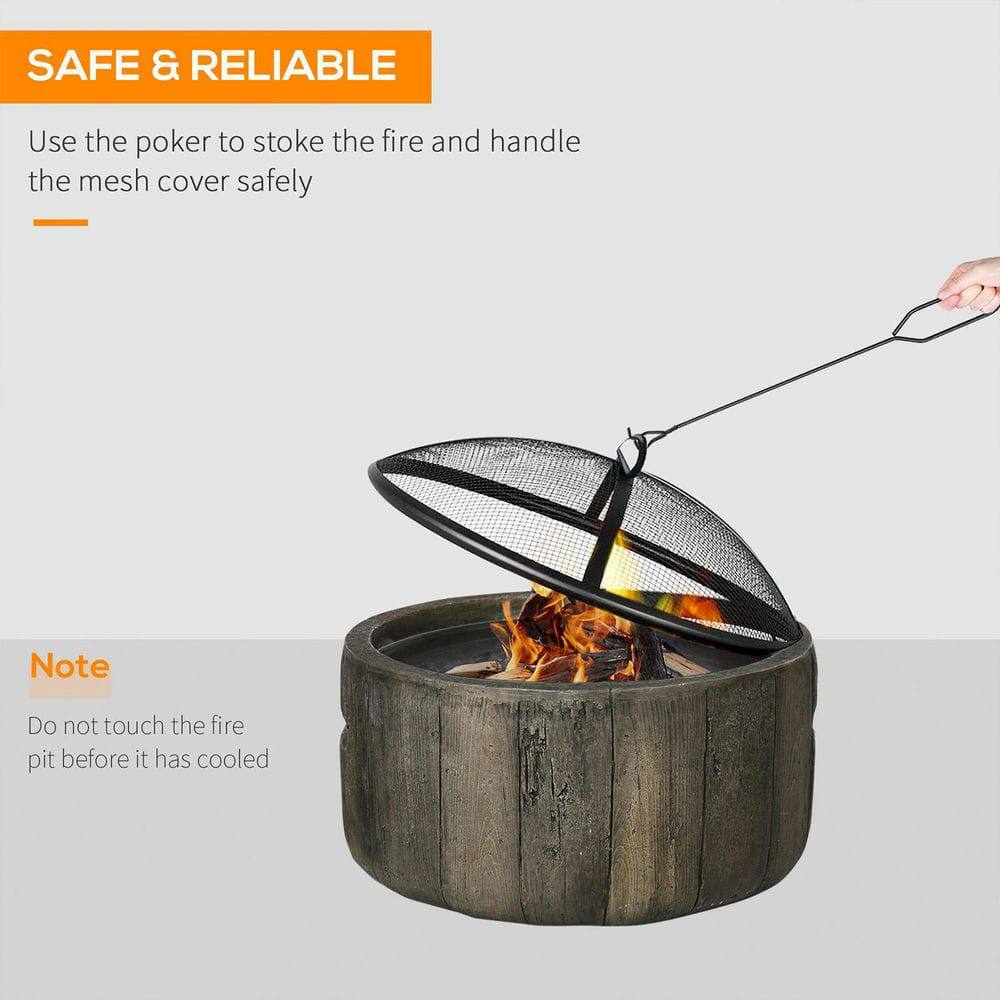 **SAFE & RELIABLE**

Use the poker to stoke the fire and handle the mesh cover safely

---

**Note**

Do not touch the fire pit before it has cooled
