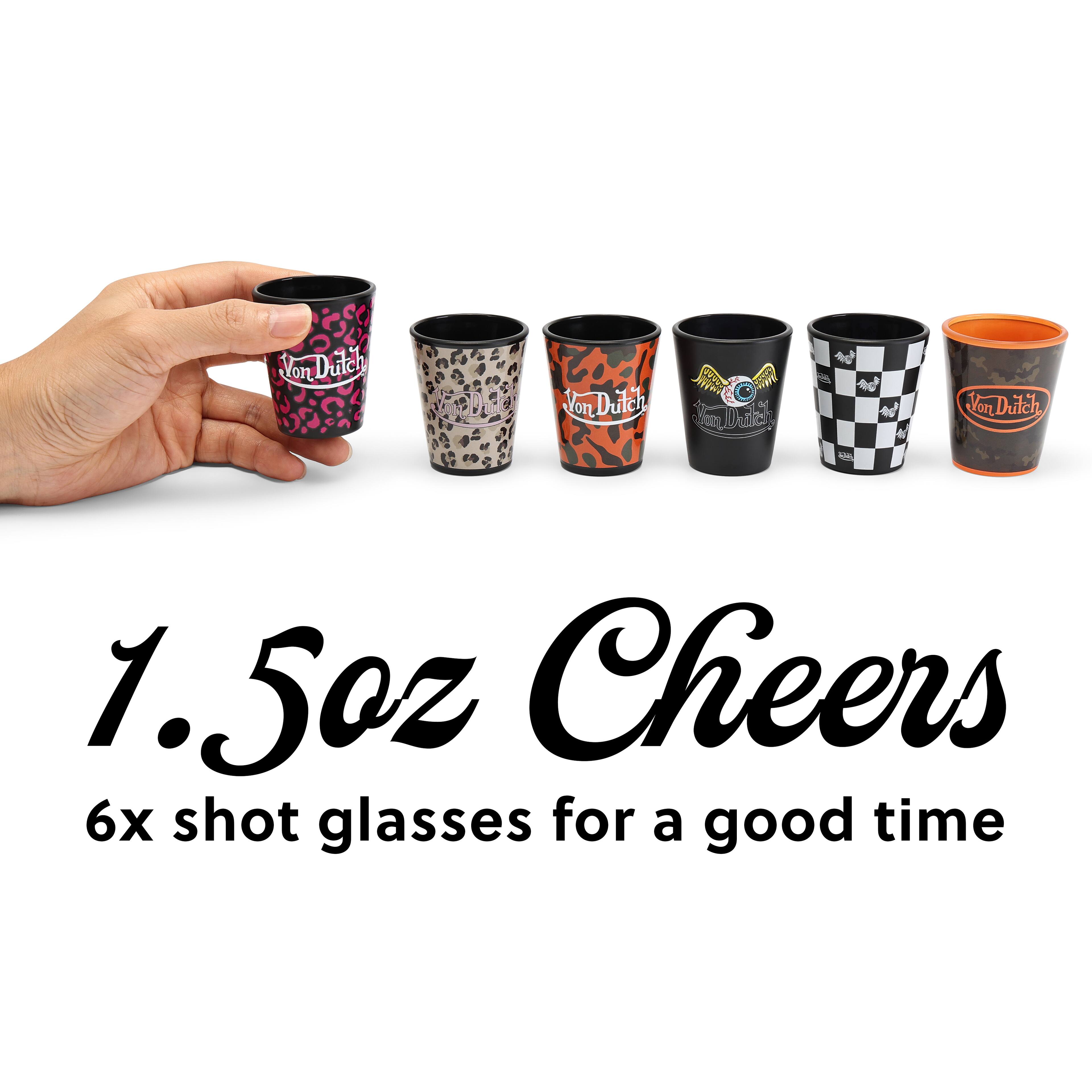 onDutch  
MCRUP May Cora Dutch  

YanDwitch  
1.5oz Cheers 6x shot glasses for a good time