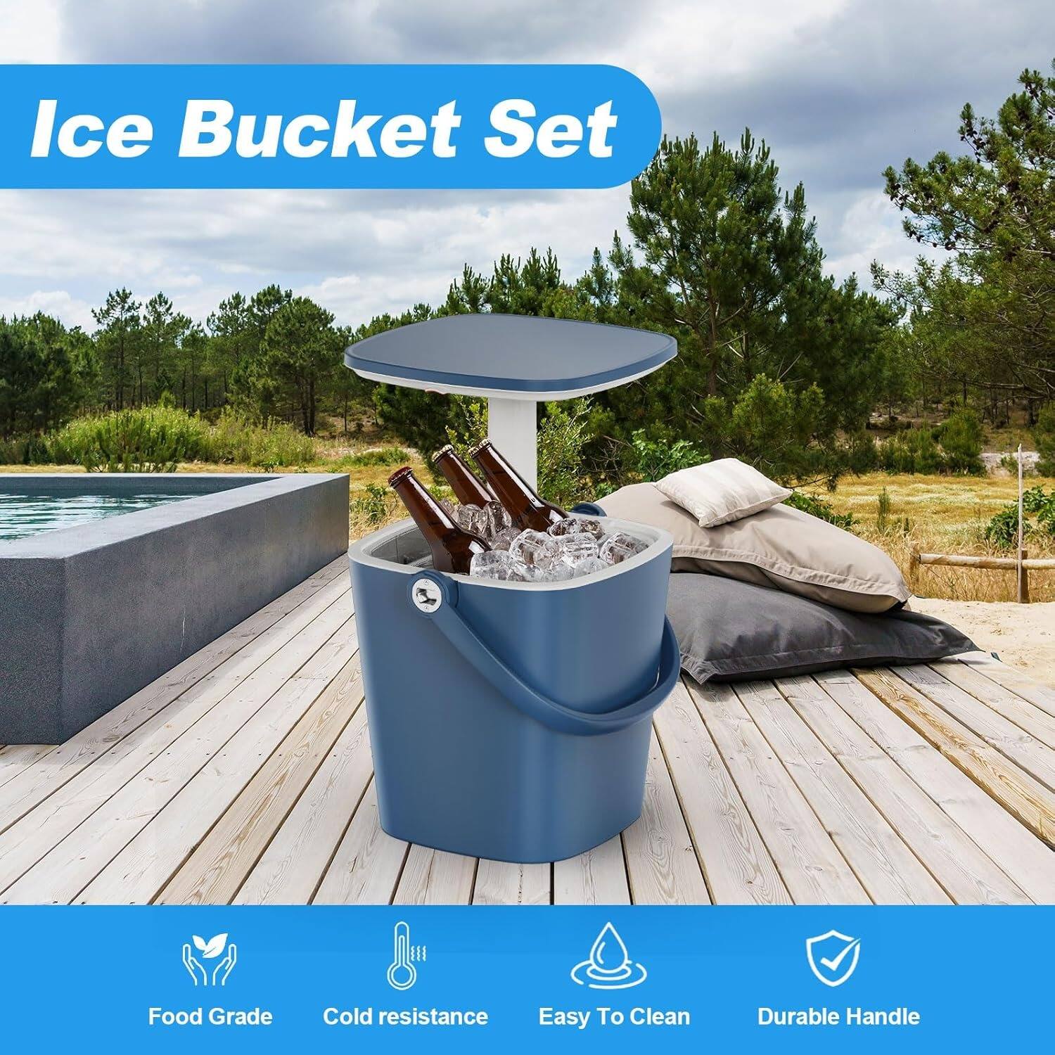 Ice Bucket Set II  
Food Grade  
Cold resistance  
Easy To Clean  
Durable Handle