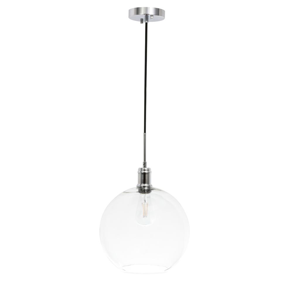 Alt View 7. Living District - Emett 1 light Chrome and Clear glass pendant - Chrome And Clear Glass.