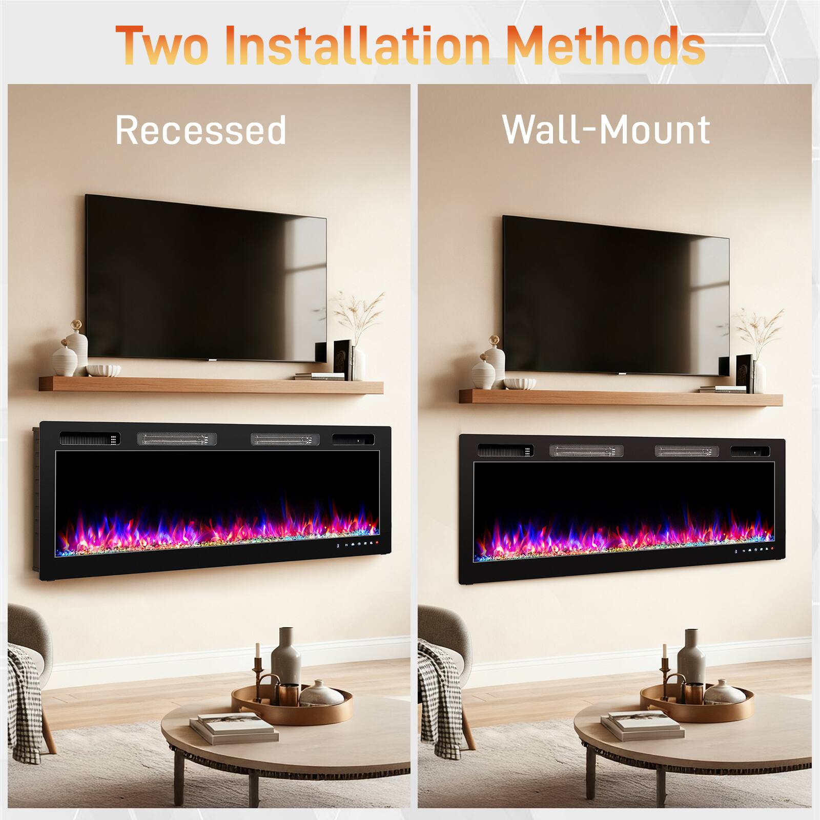 Two Installation Methods
Recessed
Wall-Mount