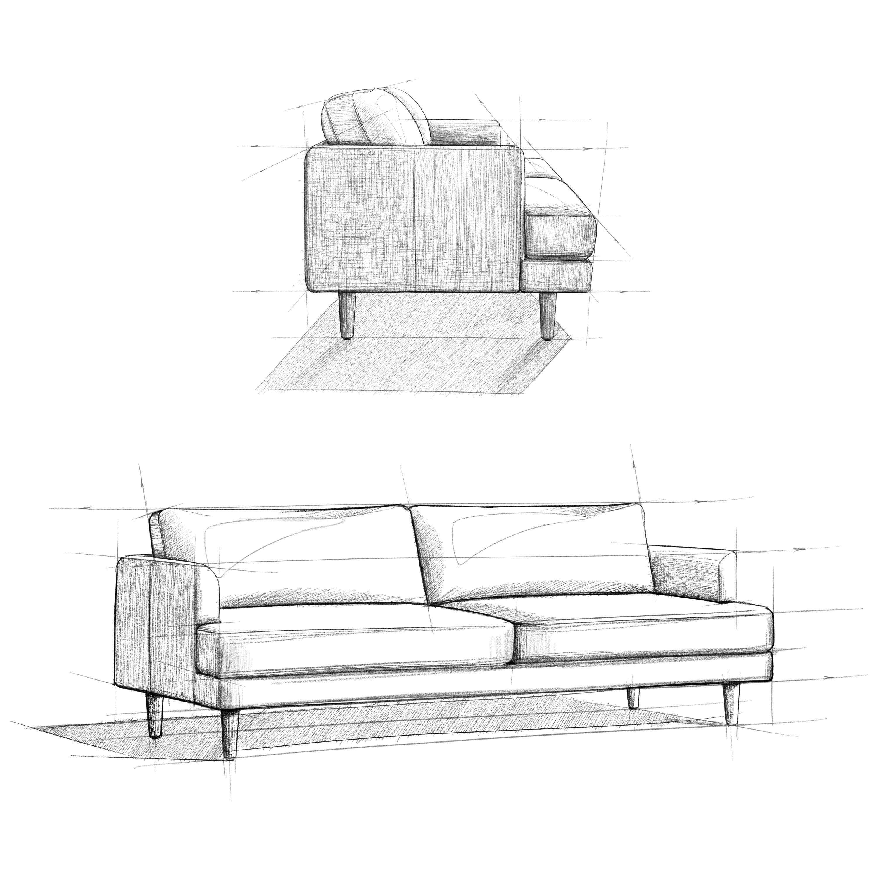 Alt View 10. Simpli Home - Livingston 90 inch Wide Mid-Century Modern Sofa in Caramel Brown Top Grain Genuine Leather - Caramel Brown.