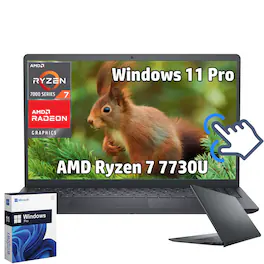 Dell - 15.6" FHD Touchscreen Laptop - AMD Ryzen 7 7730U - 16GB RAM - 1TB SSD - Windows 11 Pro - Carbon Black