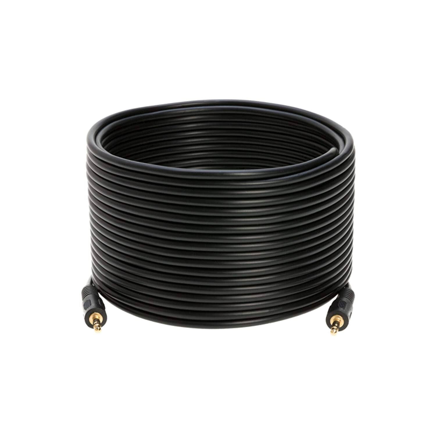 Left. Cables Direct Online - 3.5mm Aux Cable 25FT Male to Male Stereo Audio Cord for Car Home Stereo Headphones iPhone iPad Echo Speakers Universal - Black.