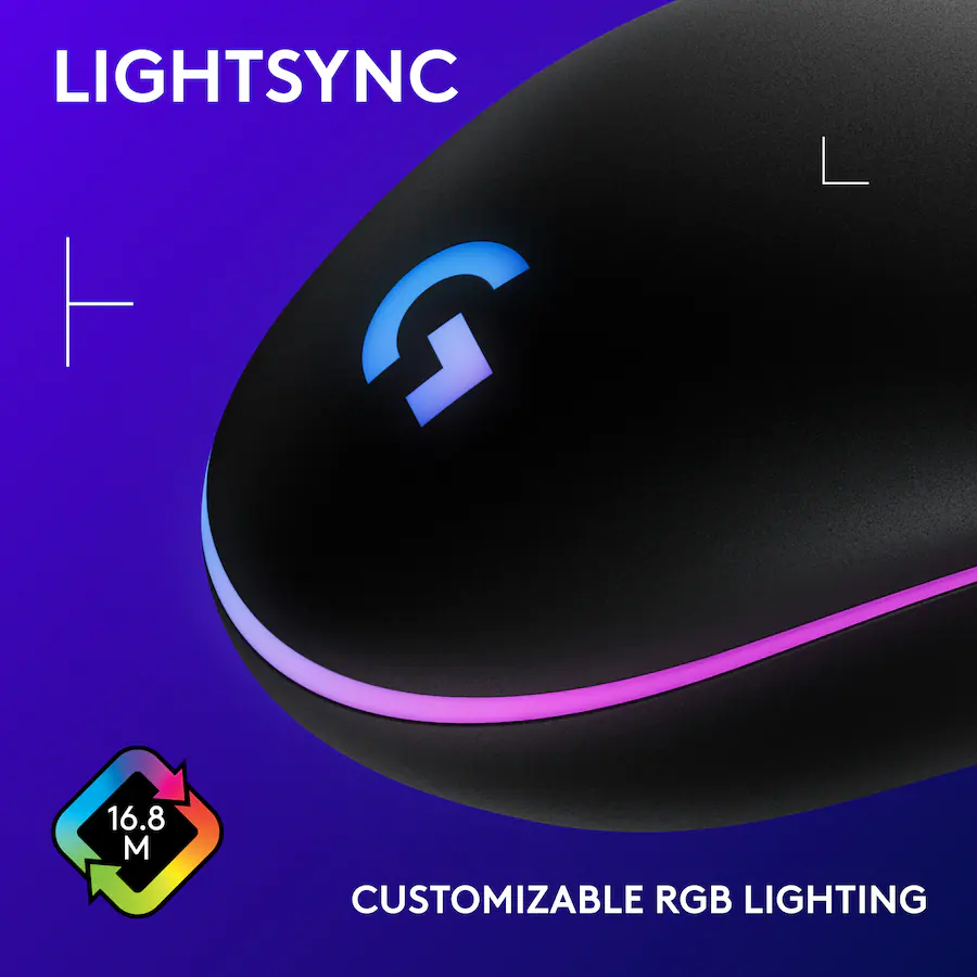 Logitech G203 LIGHTSYNC Wired Optical Gaming Mouse with 8,000 DPI ...