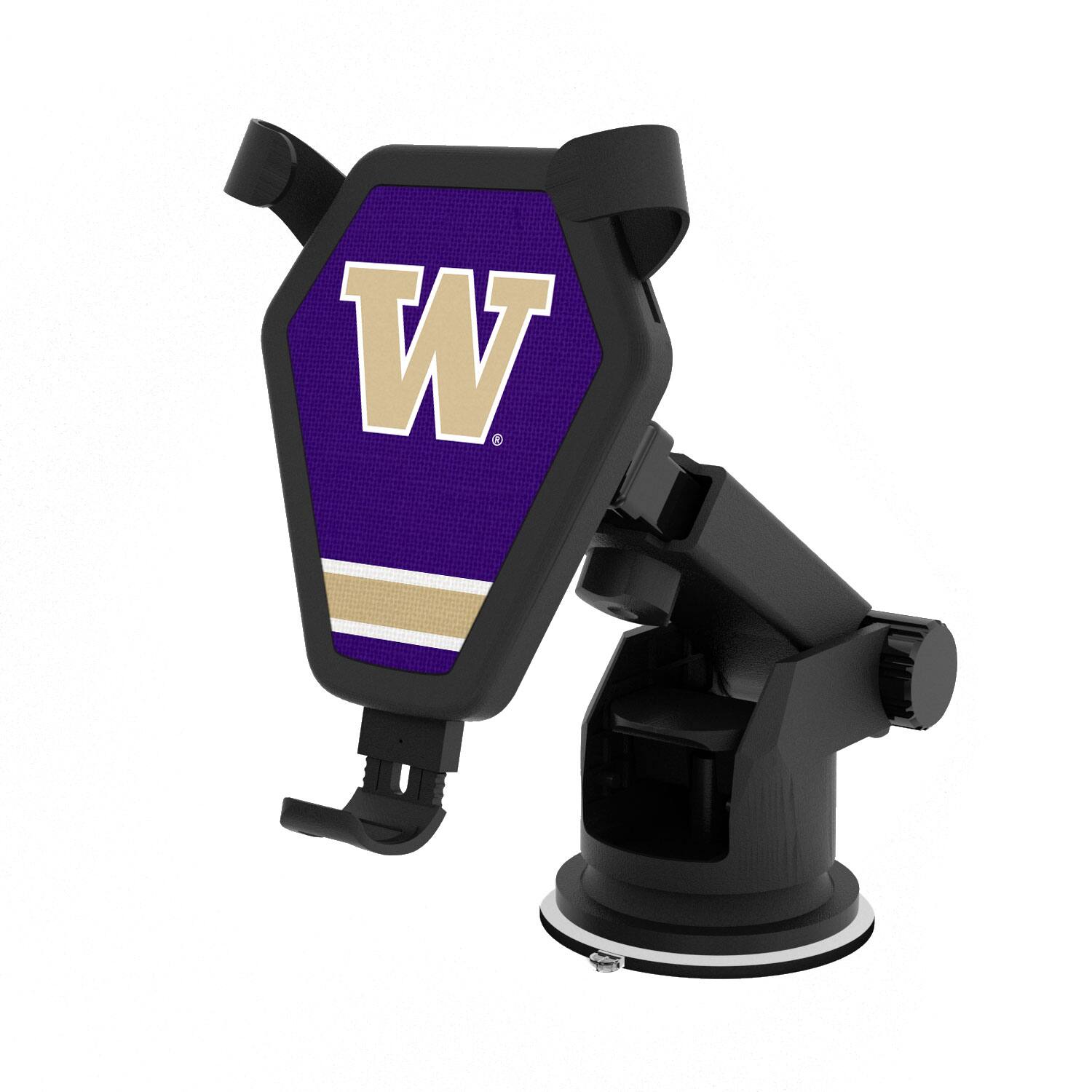 Front. Keyscaper - Washington Huskies Stripe Design Wireless Car Charger - Multicolor.