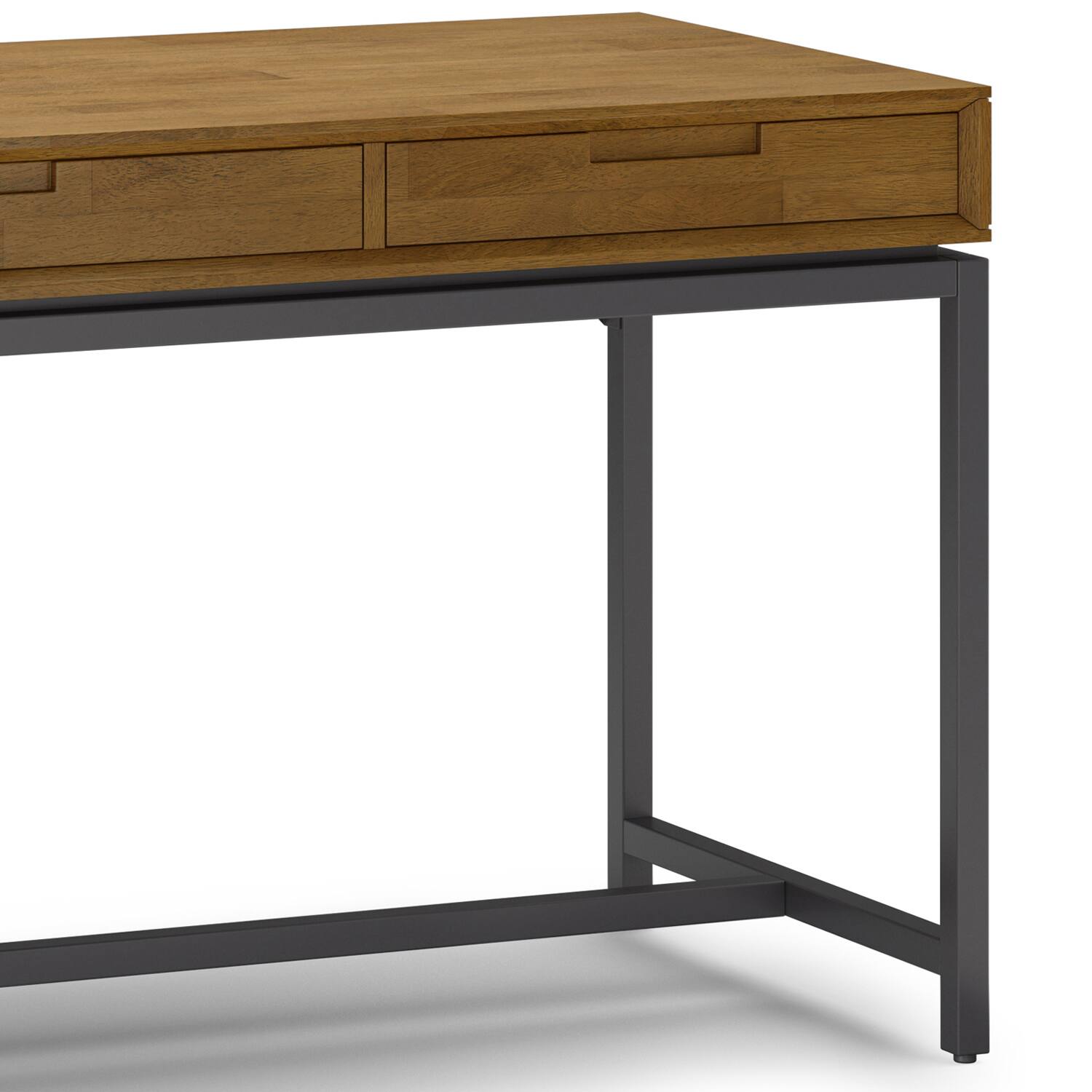 Alt View 6. Simpli Home - Banting SOLID HARDWOOD Industrial 72 inch Wide Desk in Medium Saddle Brown - Medium Saddle Brown.