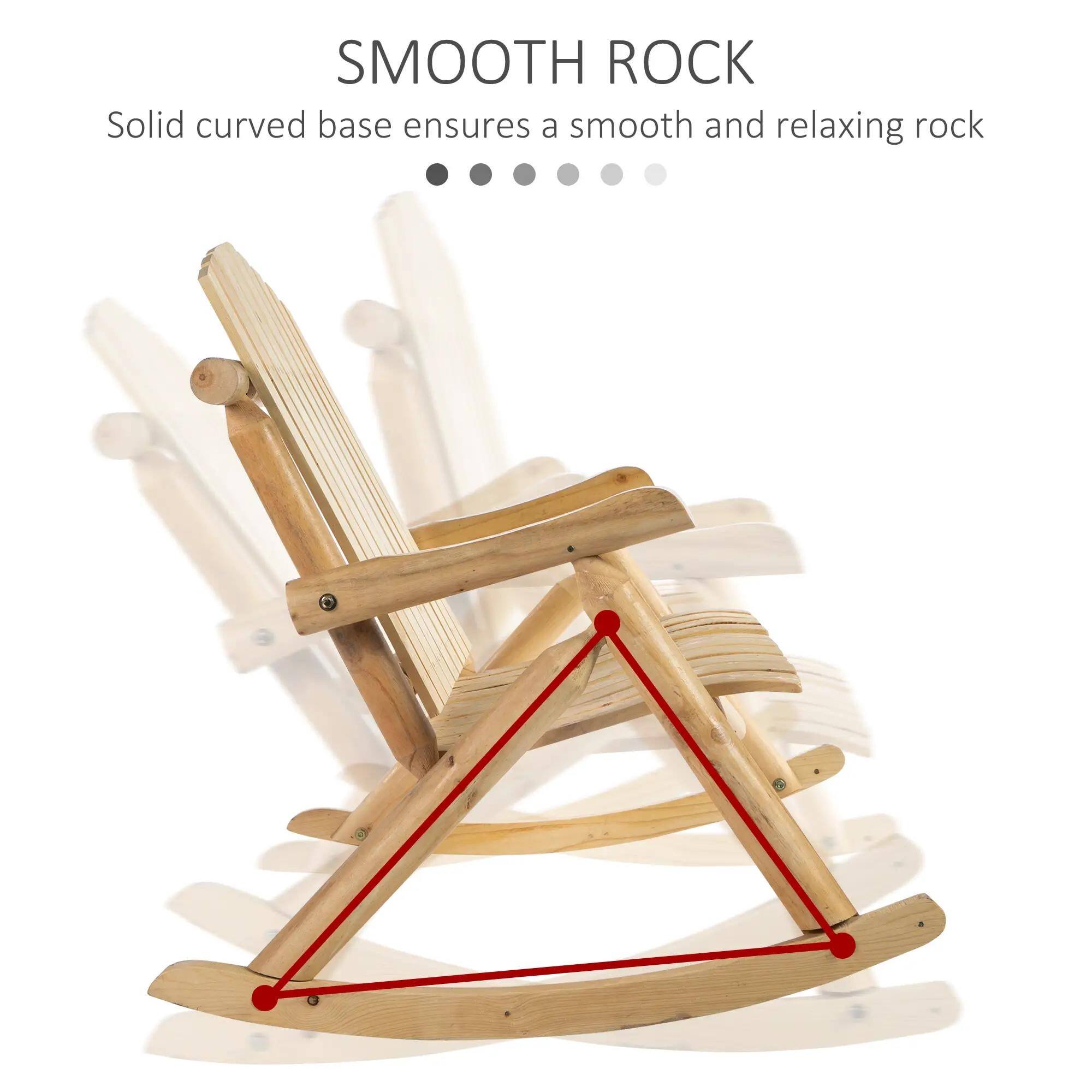 Resenkos Adirondack Double Slider Wooden rocking chair, High Back ...