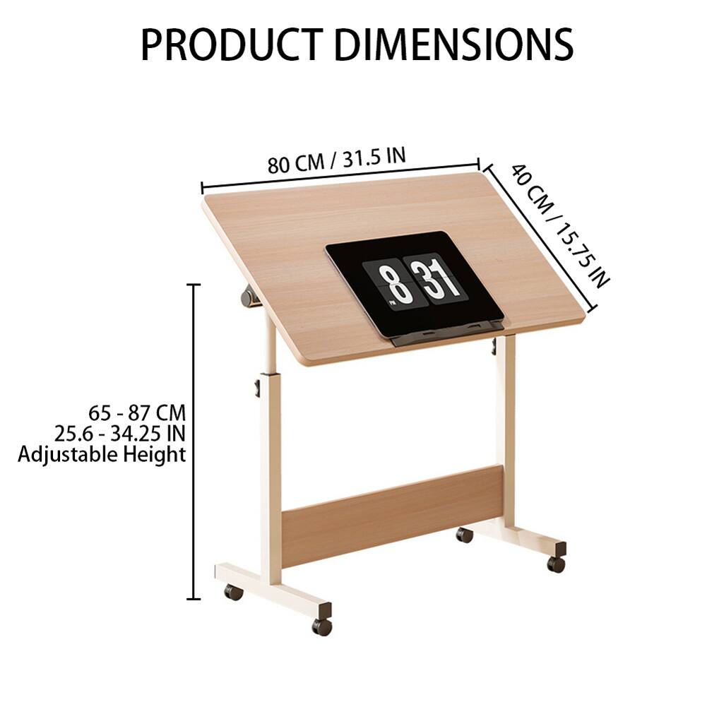 PRODUCT DIMENSIONS

- Width: 80 CM / 31.5 IN
- Depth: 40 CM / 15.75 IN
- Height: 65 - 87 CM / 25.6 - 34.25 IN (Adjustable Height)