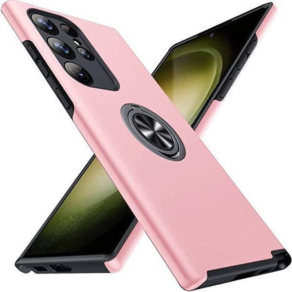 Front. Entronix - Entronix Galaxy S23 Ultra Case - 360º Circular Ring Grip Stand - Pink.