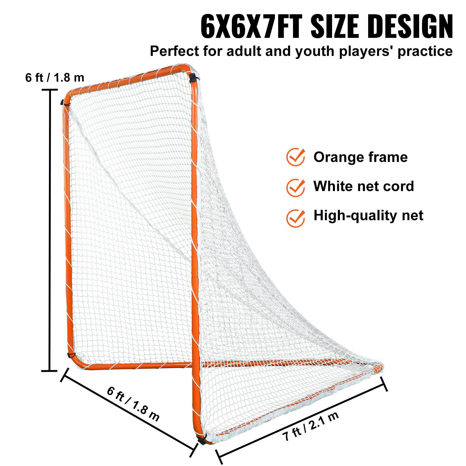 6X6X7FT SIZE DESIGN
Perfect for adult and youth players' practice
6 ft / 1.8 m
Orange frame
White net cord
High-quality net
6 ft / 1.8 m
6 ft / 1.8 m
7 ft / 2.1 m