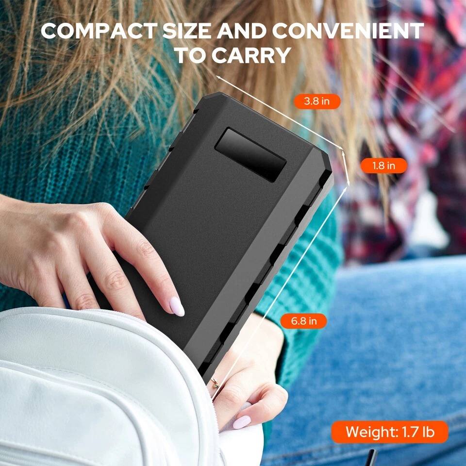 COMPACT SIZE AND CONVENIENT TO CARRY

3.8 in  
1.8 in  
6.8 in  

Weight: 1.7 lb