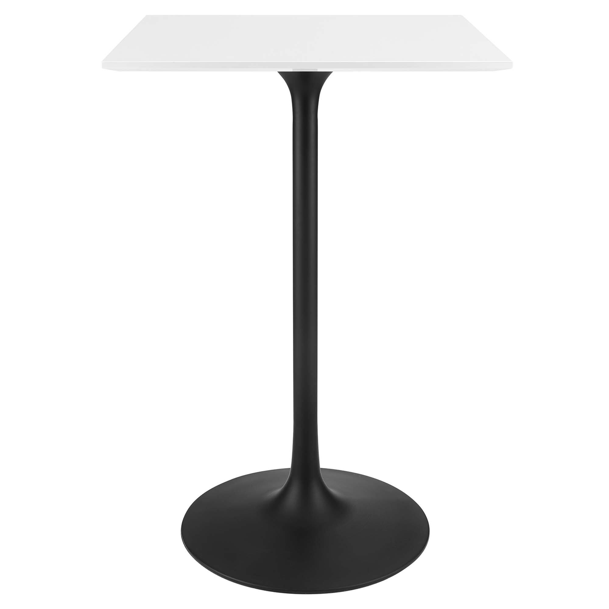 Angle. Modway - Lippa Square Wood Bar Table - Black White.