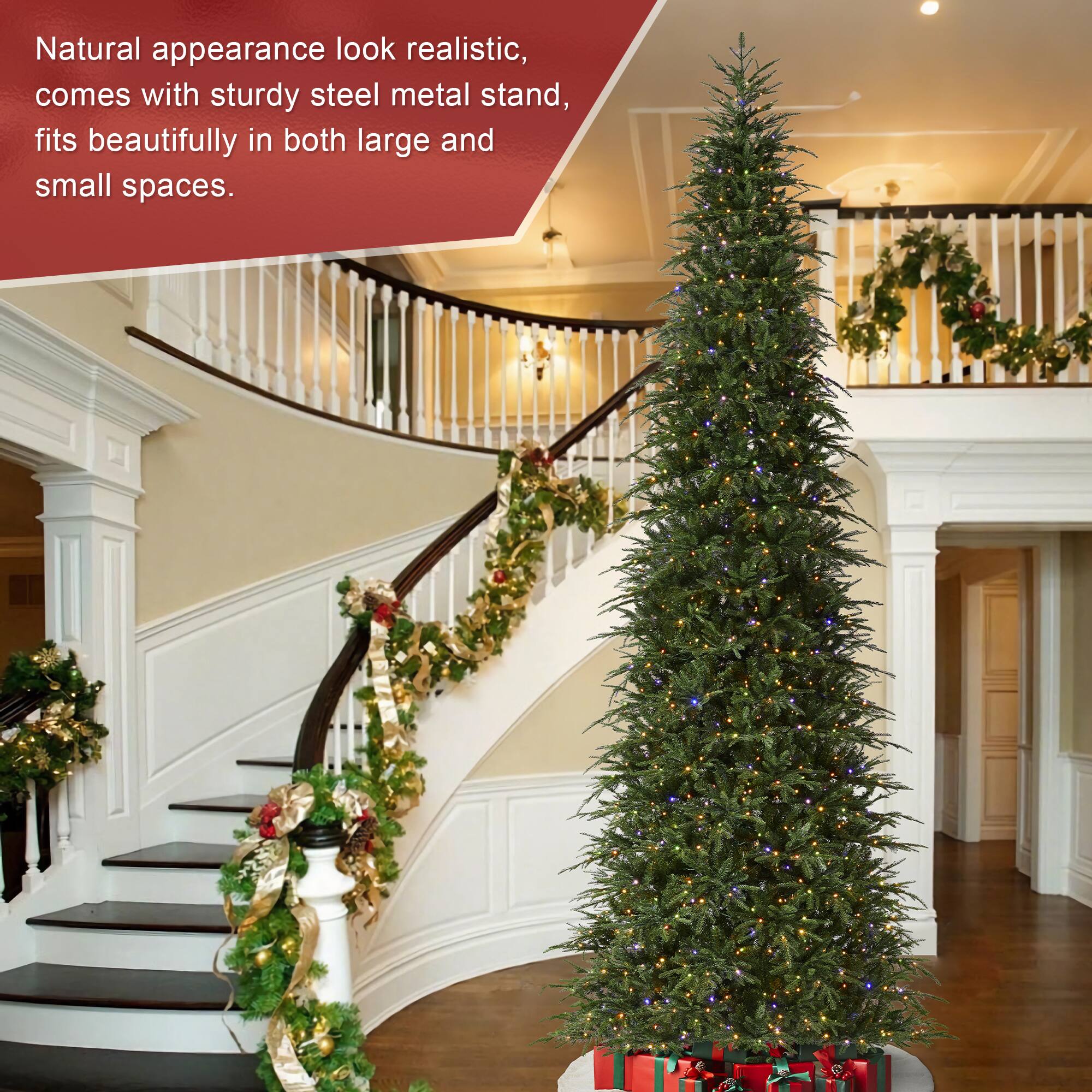 Natural appearance look realistic, comes with sturdy steel metal stand, fits beautifully in both large and small spaces.