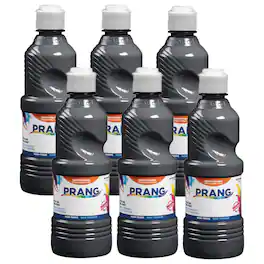 Prang - Ready-to-Use Tempera Paint Black 16 oz Pack of 6