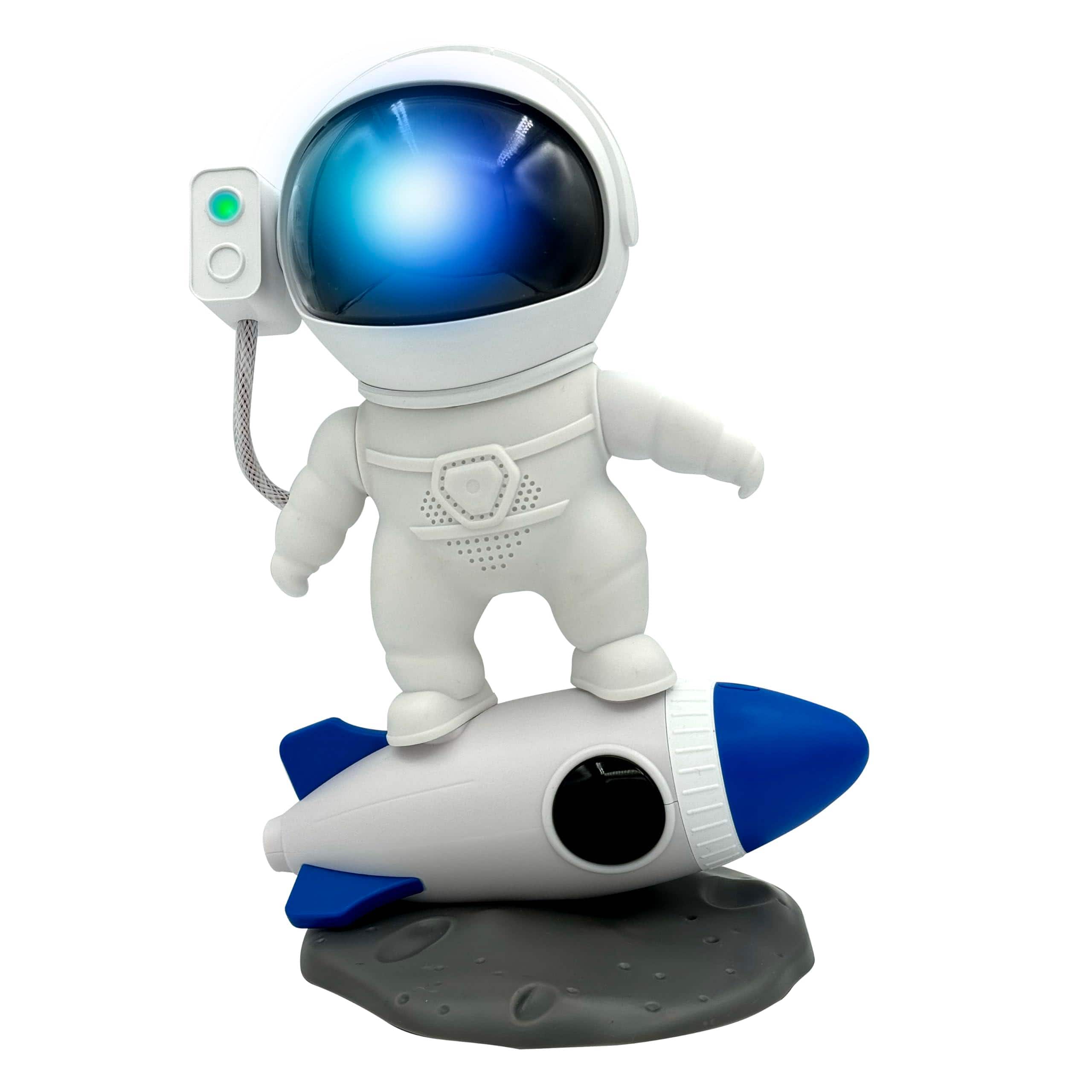 The Best Inks - Rocket Man - Astronaut With Starry Night Light Projector White Noise Timer Rotating Head Remote Control - Default