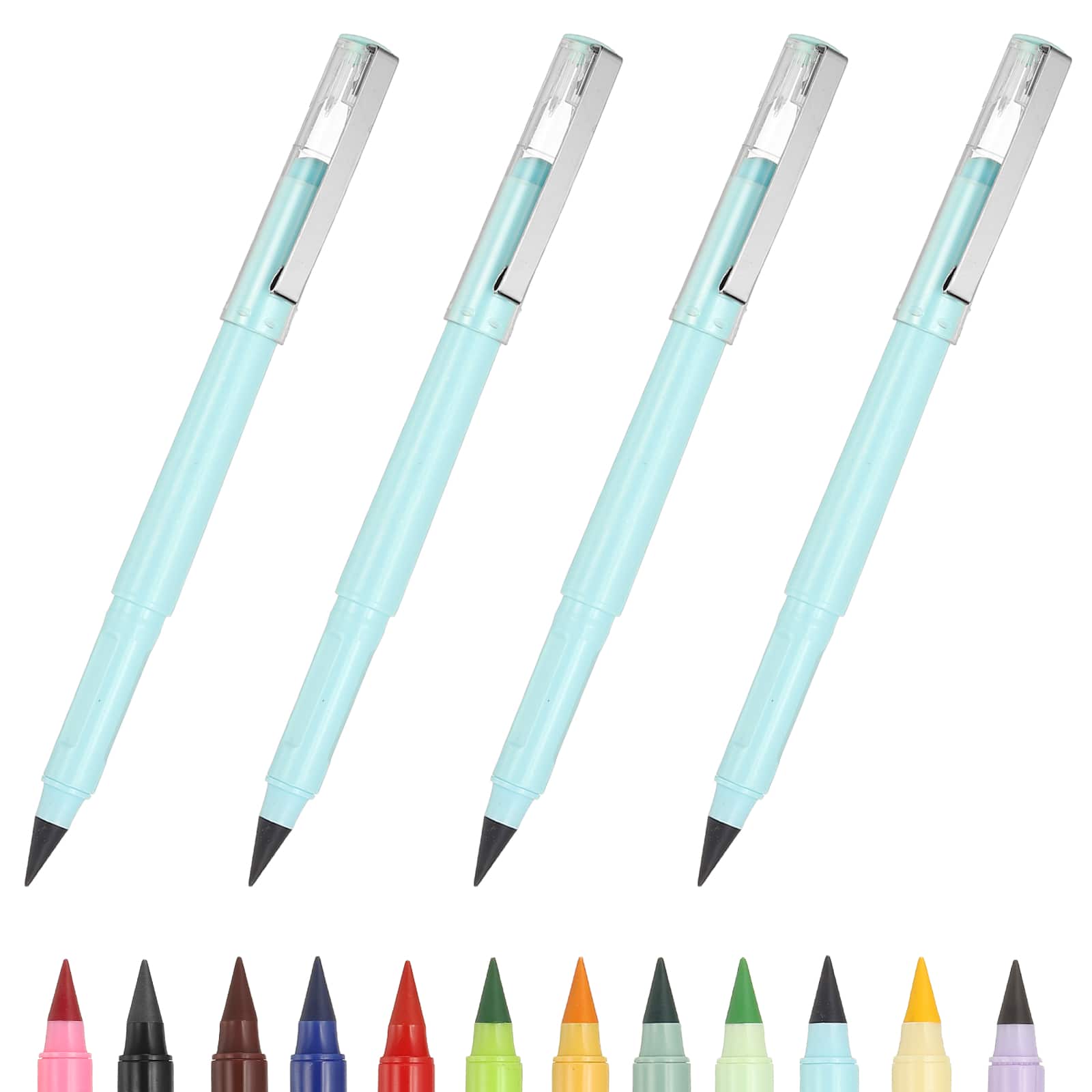 Unique Bargains - Eternal Pencil, 4pcs Mech Sharpened Metal Pencils Set for Coloring, Sketch Drawing, Writing - Marker Light Blue price history on PriceWatchPro