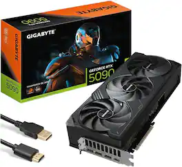 GIGABYTE - Windforce GeForce RTX 5090 OC 32GB GDDR7 Graphics Card Blackwell Architecture, Triple Fans, with HDMI Cable