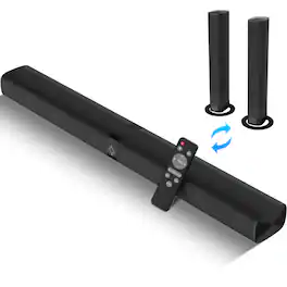 COWIN - 2 in 1 Separable Bluetooth TV Soundbar Home Audio with Arc Optical AUX Connect - Black
