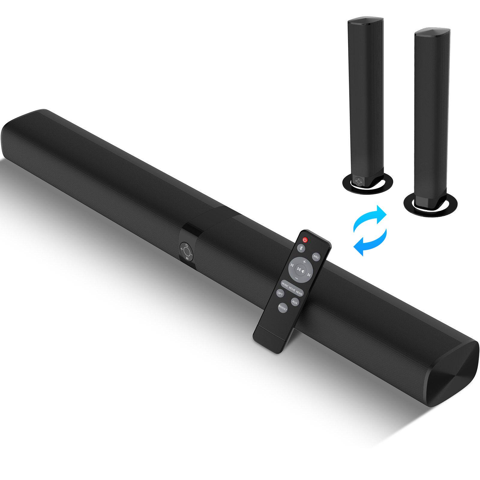 Front. COWIN - 2 in 1 Separable Bluetooth TV Soundbar Home Audio with Arc Optical AUX Connect - Black.