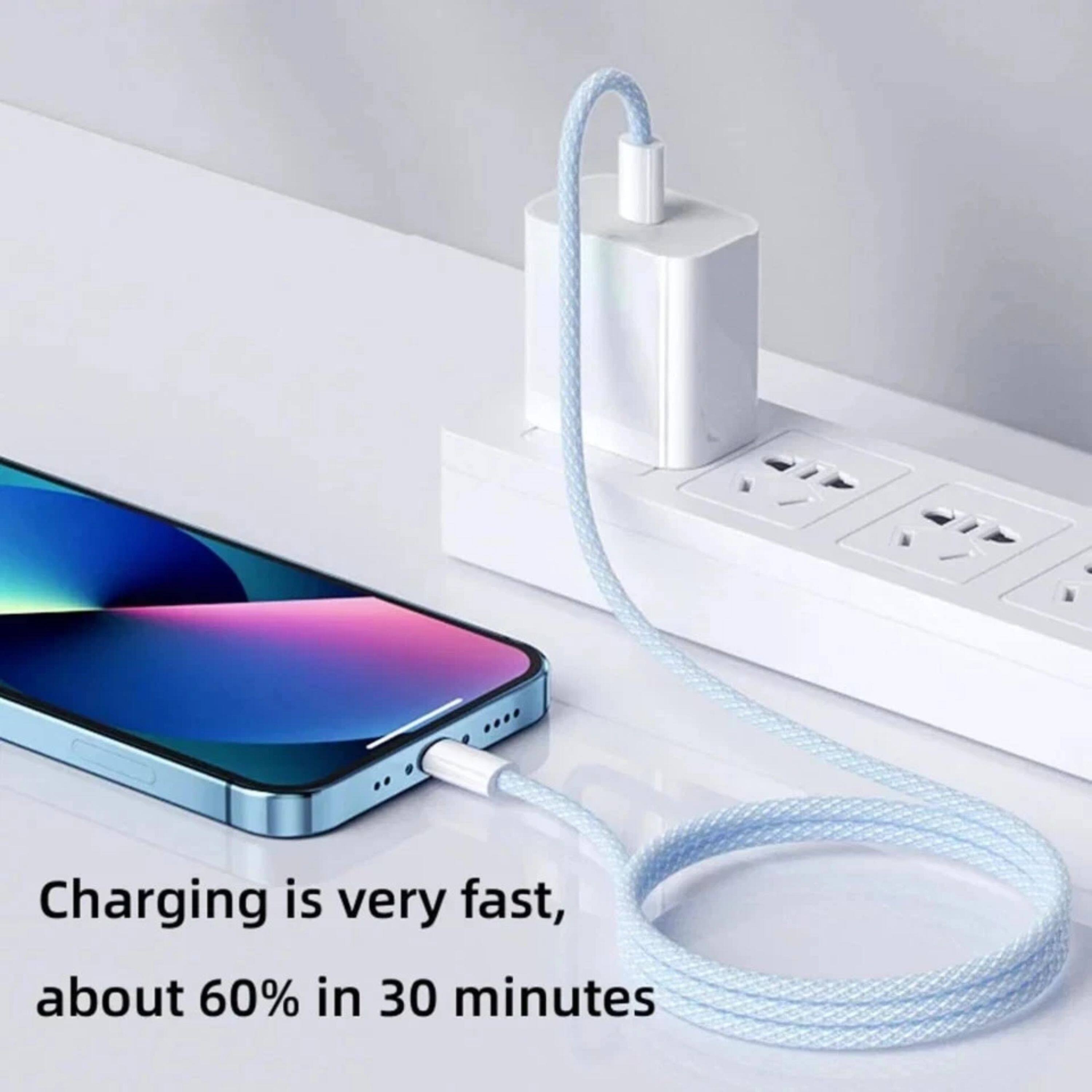 Charging is very fast, about 60% in 30 minutes