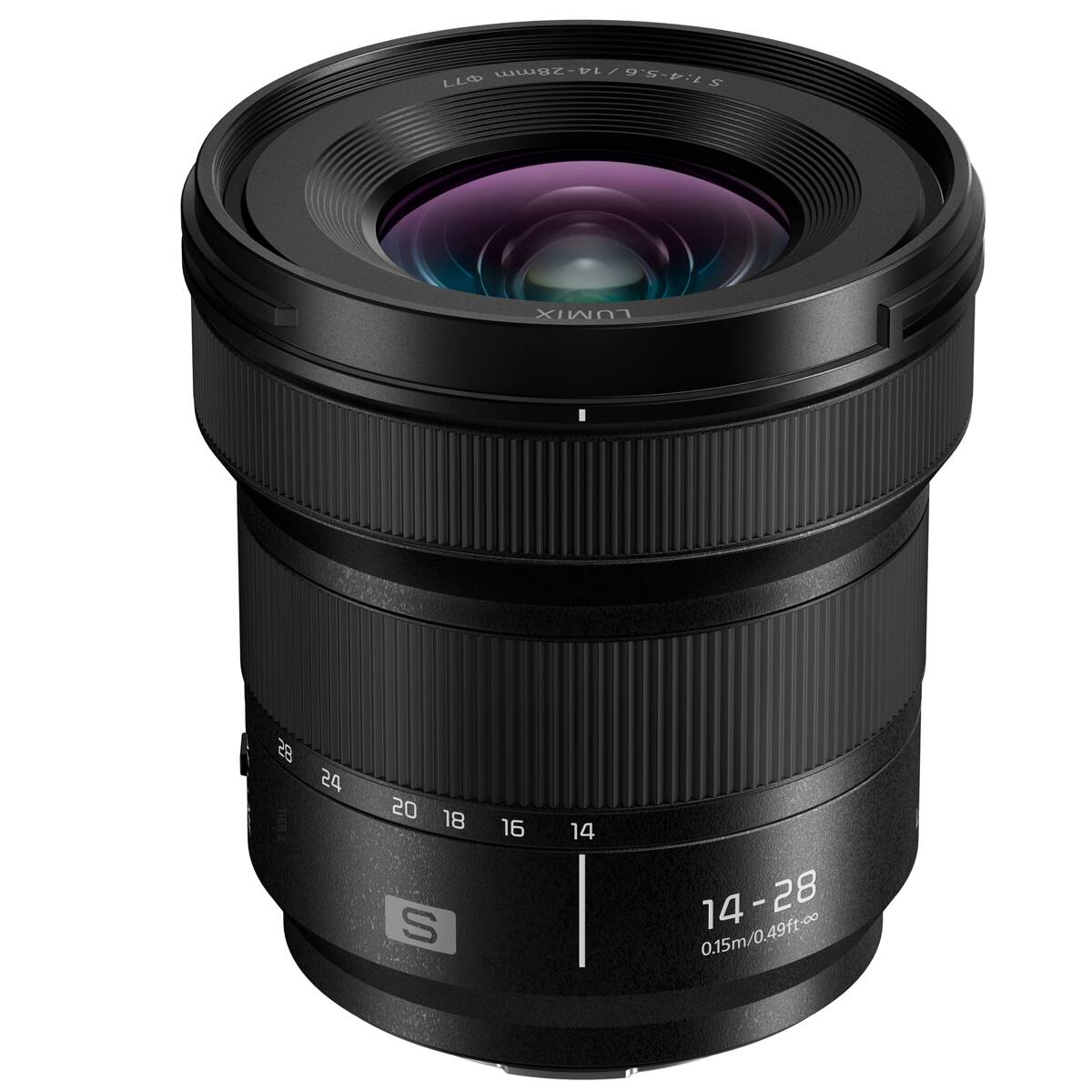 14-28mm / 1:4-5.6 77 S  
LUMIX  
85 24 2018 16 14 20 16 14 S 14-28 0.15m/0.49ft-∞