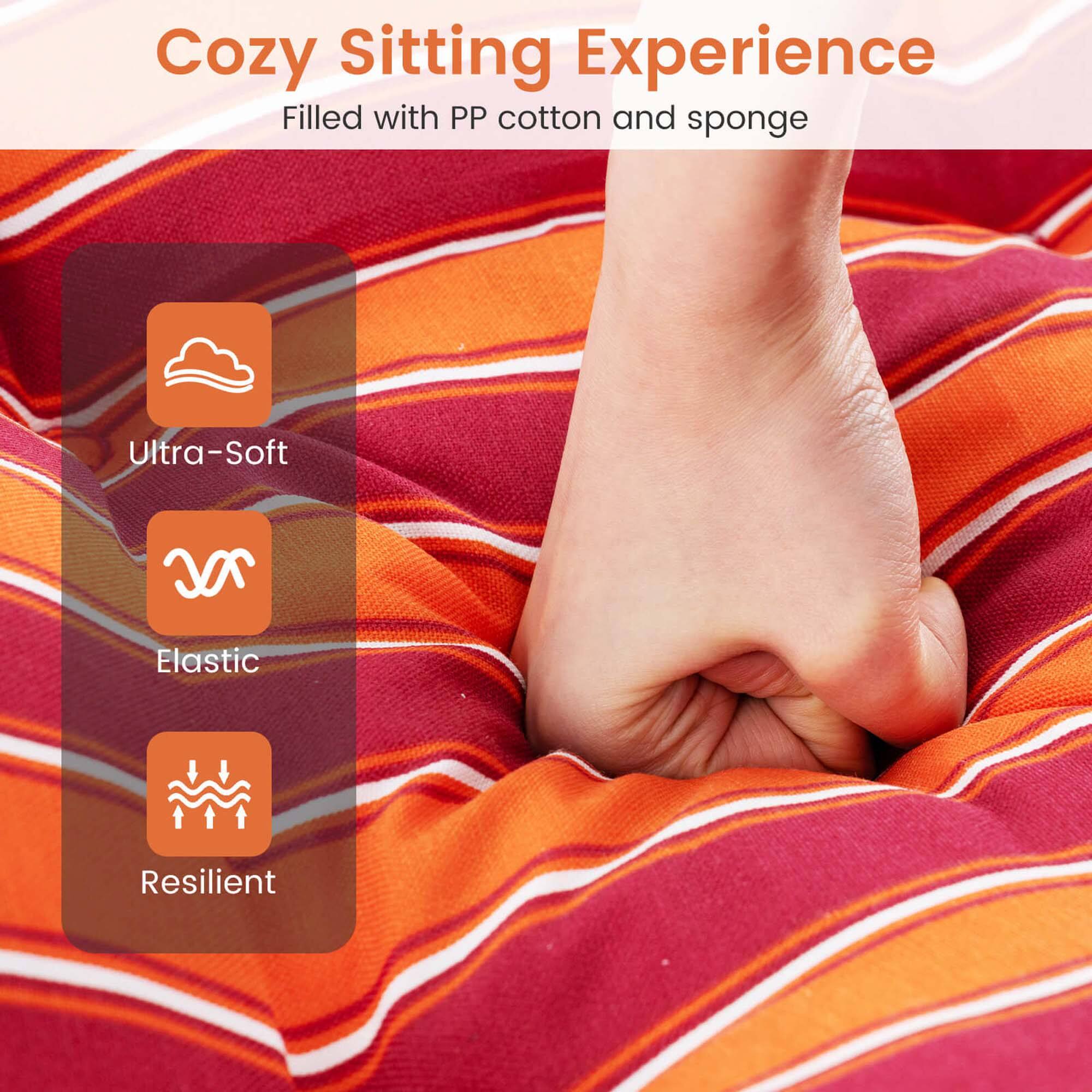 Cozy Sitting Experience  
Filled with PP cotton and sponge  

- Ultra-Soft  
- Elastic  
- Resilient
