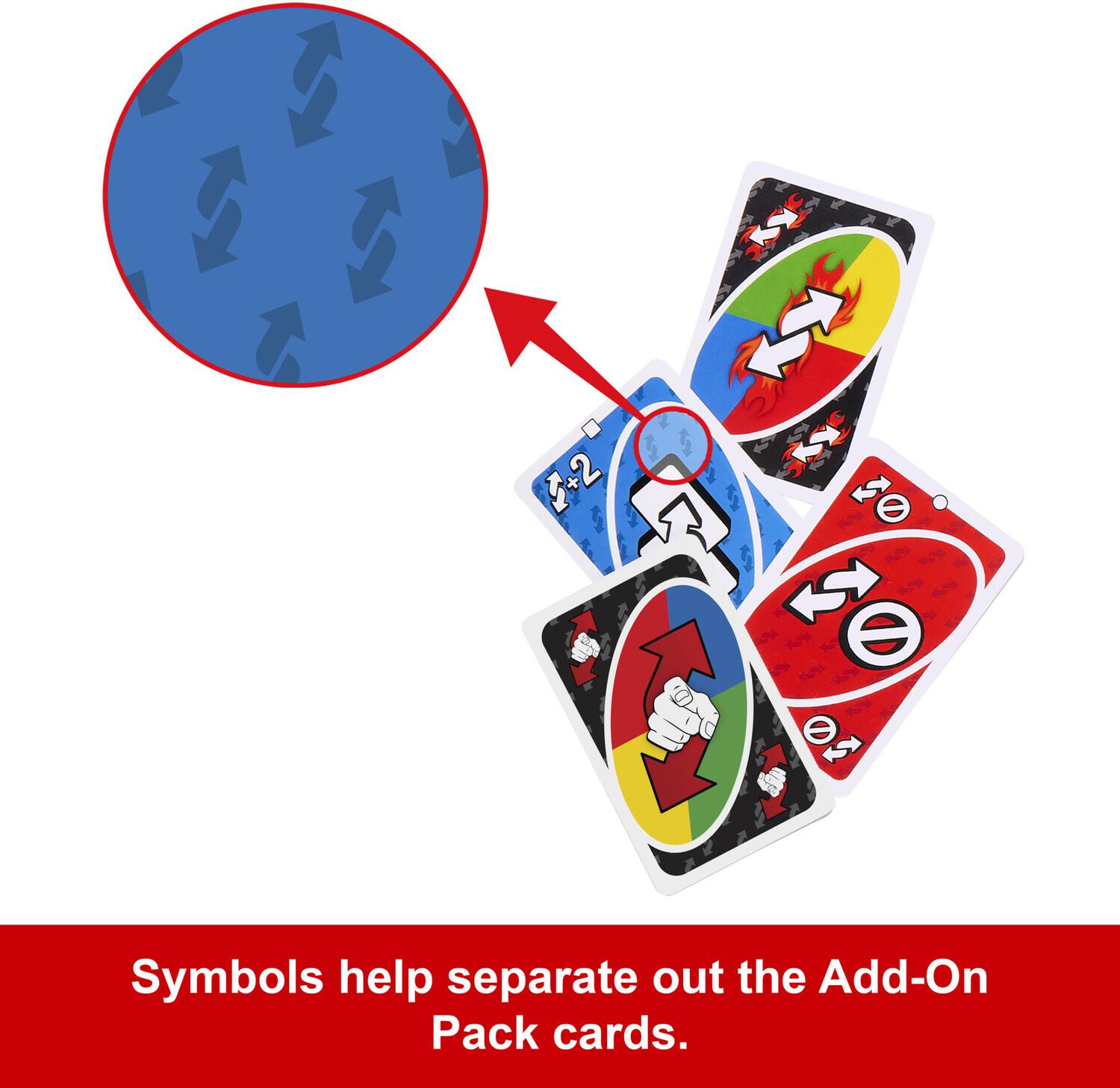 Symbols help separate out the Add-On Pack cards.