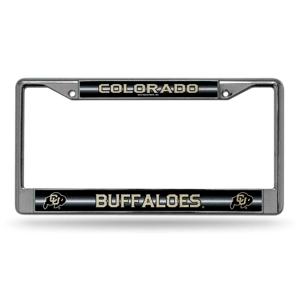 Colorado Buffaloes Sparkly Glitter Bling Look Chrome License Plate Frame