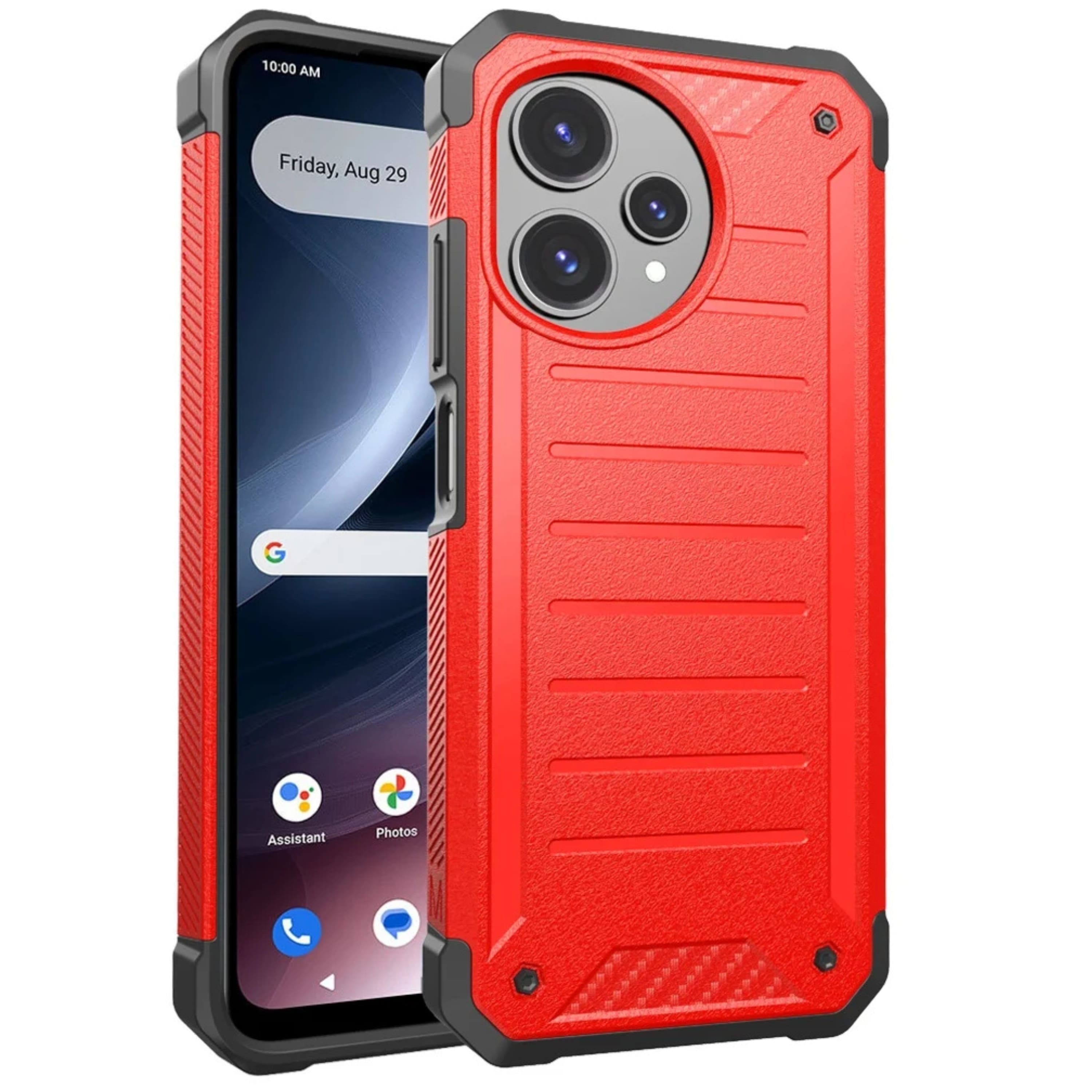 Kitcheniva - Shock Resistant Hybrid Case With Tempered Glass For Cricket Icon Pro AT&T Motivate Pro 2 5G - Red price history on PriceWatchPro