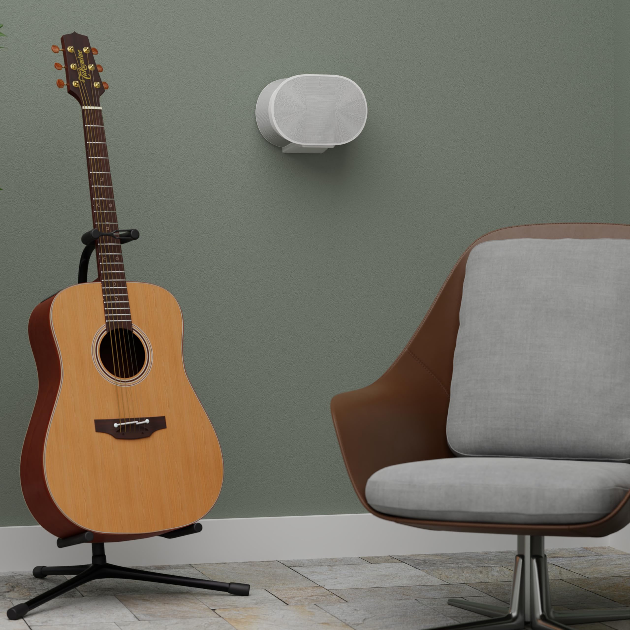 Alt View 7. Sanus - Fixed Wall Mount for Sonos Era 300™ Speaker (Single) - Reliable and Sleek Installation - White.