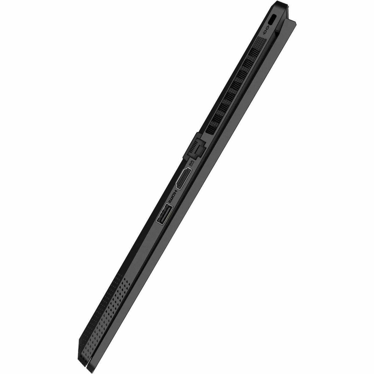 The image shows a black laptop computer.