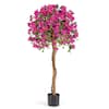 Front. Costway - Costway 4.5FT Artificial Tree Azalea Artificial Tree w/ Plastic Pot for Indoor & Outdoor - Red.