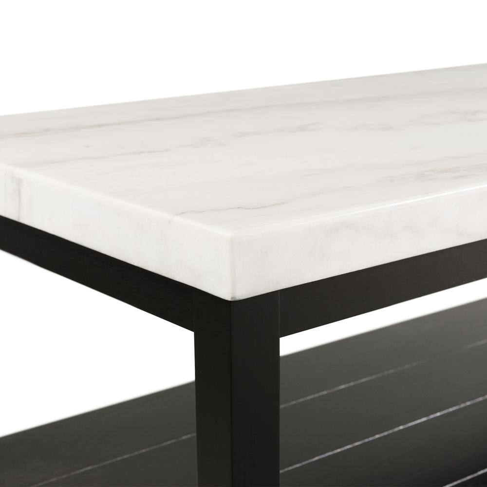 Alt View 2. Picket House Furnishings - Evie White Marble Rectangle Sofa Table - White.