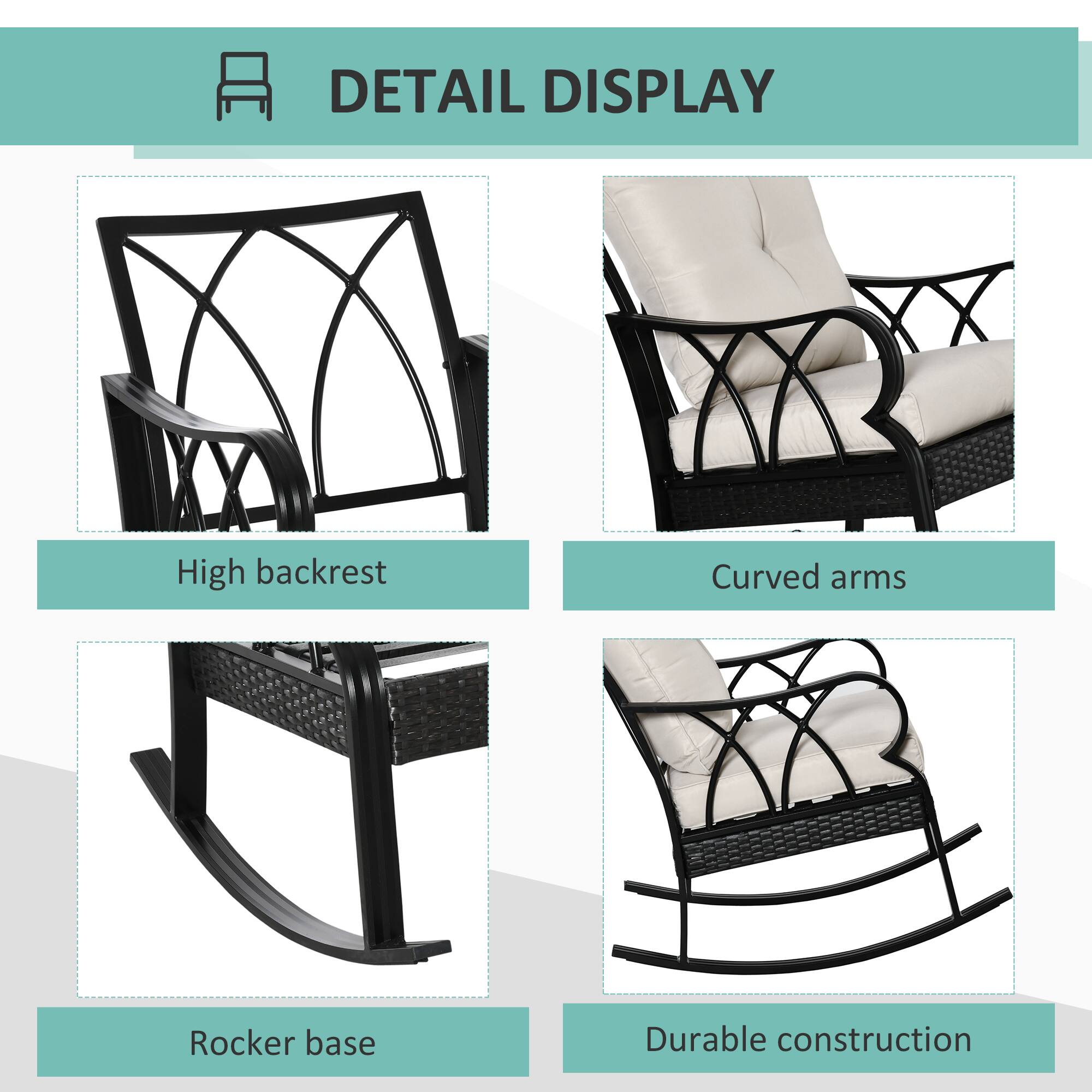 DETAIL DISPLAY

- High backrest
- Curved arms
- Rocker base
- Durable construction