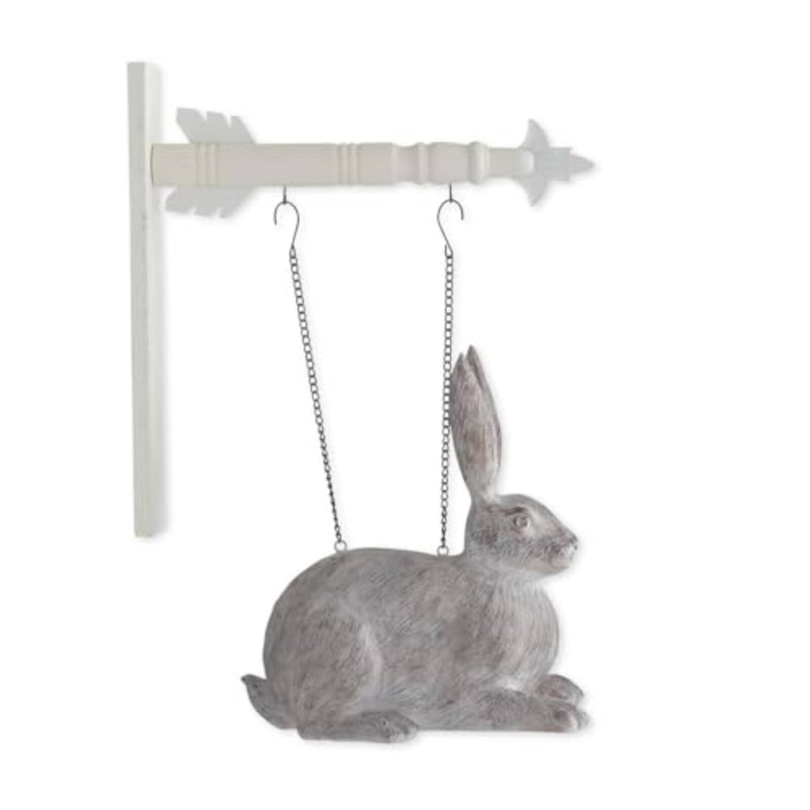 Angle. K&K Interiors - K&K Interiors Gray Resin Textured Rabbit Arrow Replacement Sign 14.5 inch - Arrow Sold Separately - Gray.