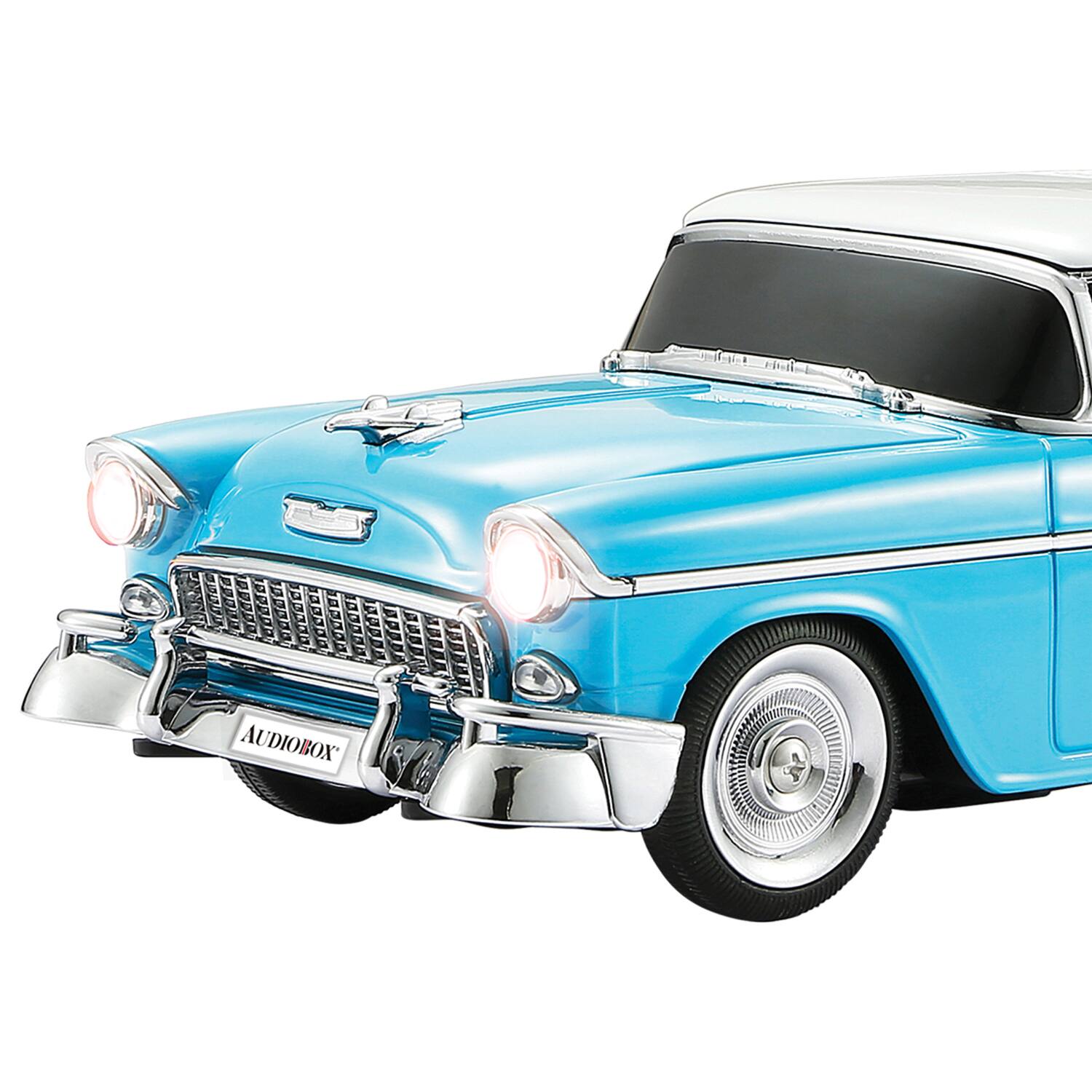 Alt View 4. AudioBox - TRK-5500BT Retro Ride 10-Watt Continuous Output 1955 Replica Car Bluetooth Speaker - Blue.