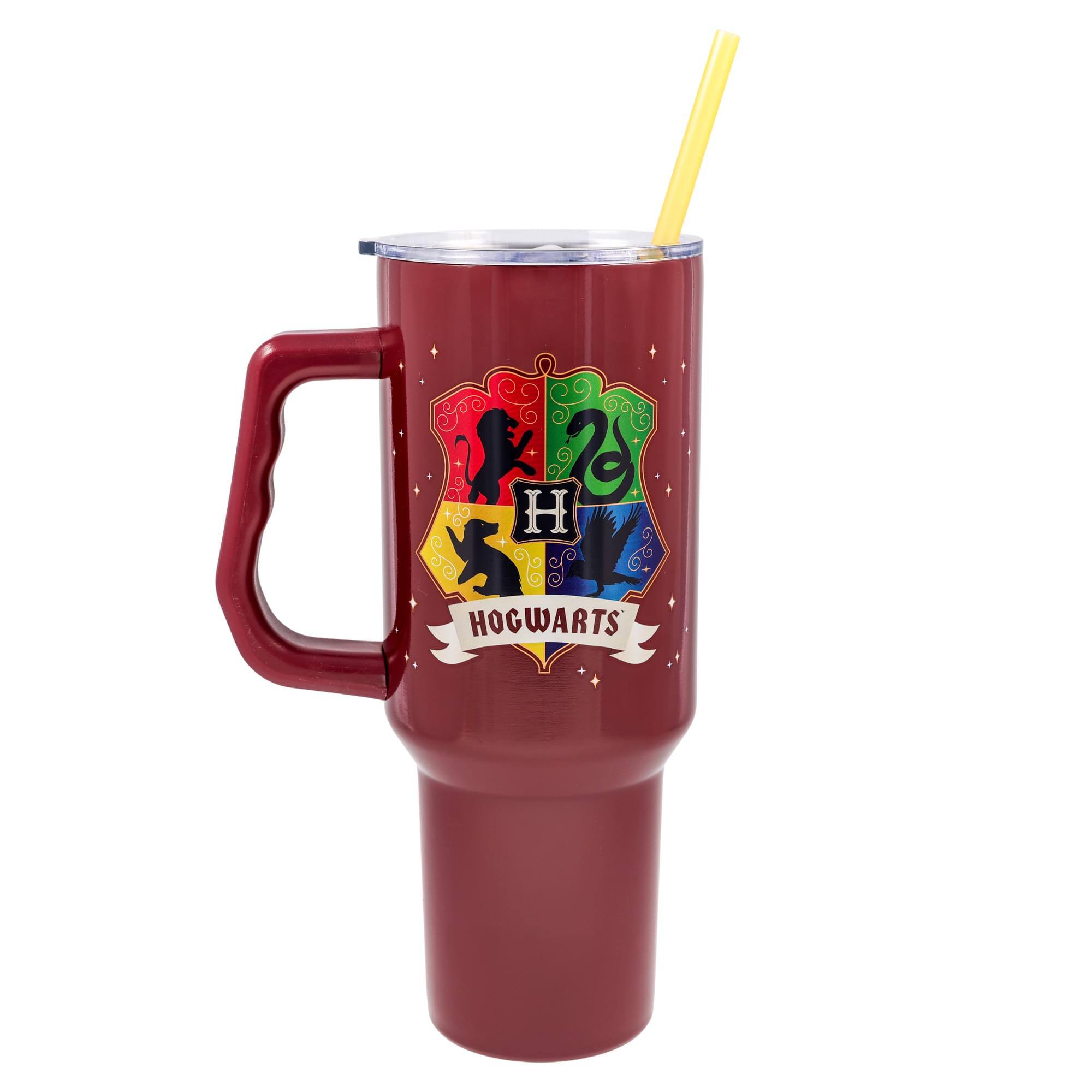 Silver Buffalo - Harry Potter Hogwarts 40-Ounce Stainless Steel Tumbler With Handle - Multi-Colored