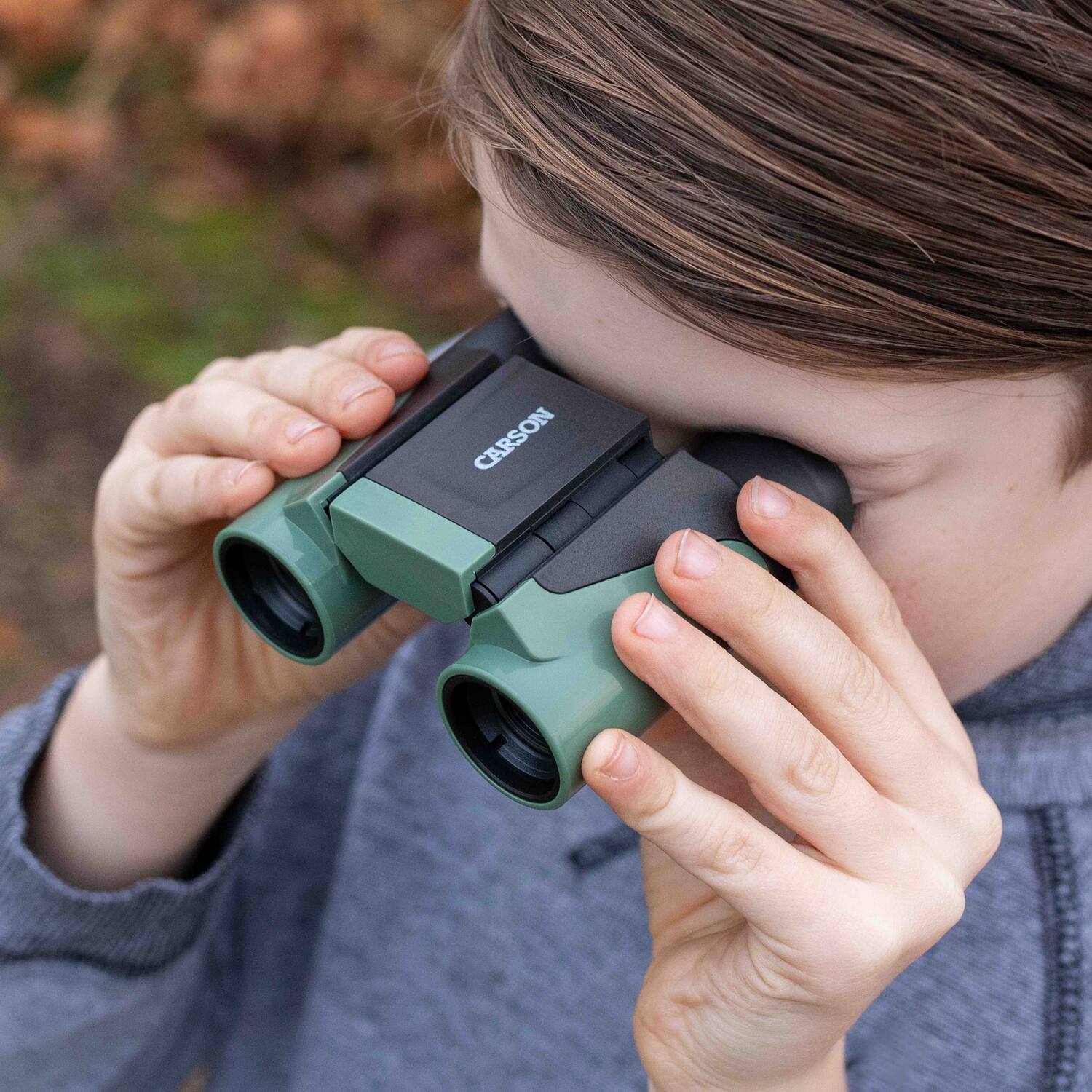 Back. Carson - Wildcat Series Kid’s 7x18mm Lightweight HD Focus-Free Binoculars - Green.