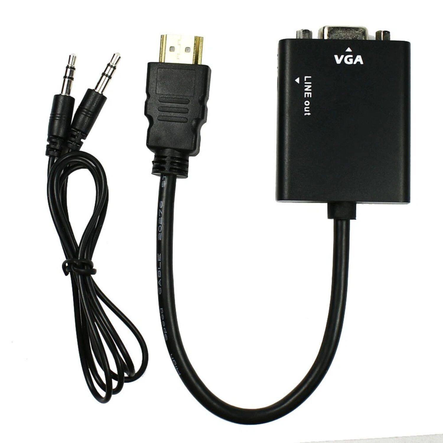 Stock Preferred - HDMI to VGA Adapter with Audio Cable - Black