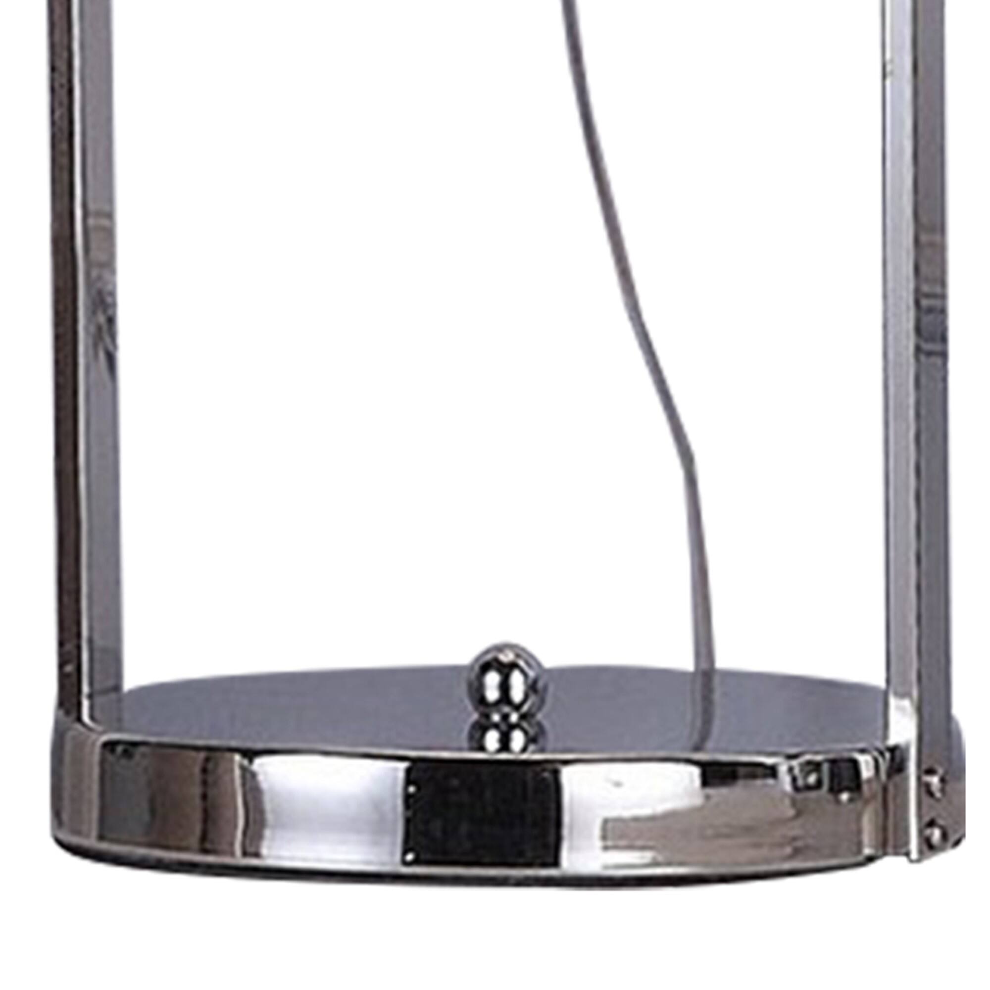Back. Manhattan Lane - Jim 22 Inch Table Lamp, LED Light, Metal Body, Modern Globe Shade - Silver.