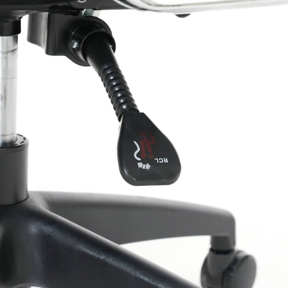 Alt View 8. LeisureMod - Hilton High-Back Adjustable Office Desk Chair Upholstered in Leather with Steel Frame, Swivel, and Ergonomic Support - White.