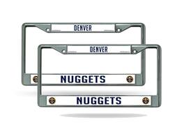 Rico Industries - Denver Nuggets NBA (Set of 2) Chrome Metal License Plate Frames - Multi