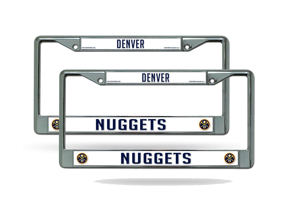 Denver Nuggets NBA (Set of 2) Chrome Metal License Plate Frames