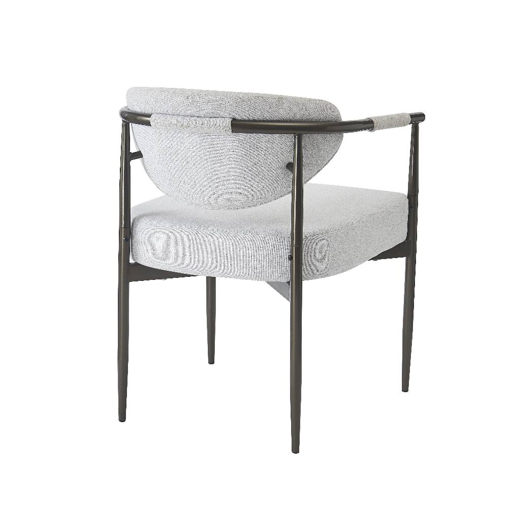 Alt View 9. Loheer - Loheer Modern Dining Chairs Set of 2 Upholstered Beige Armchairs with Bronze Iron Frame Kitchen Accent Chairs - Beige.