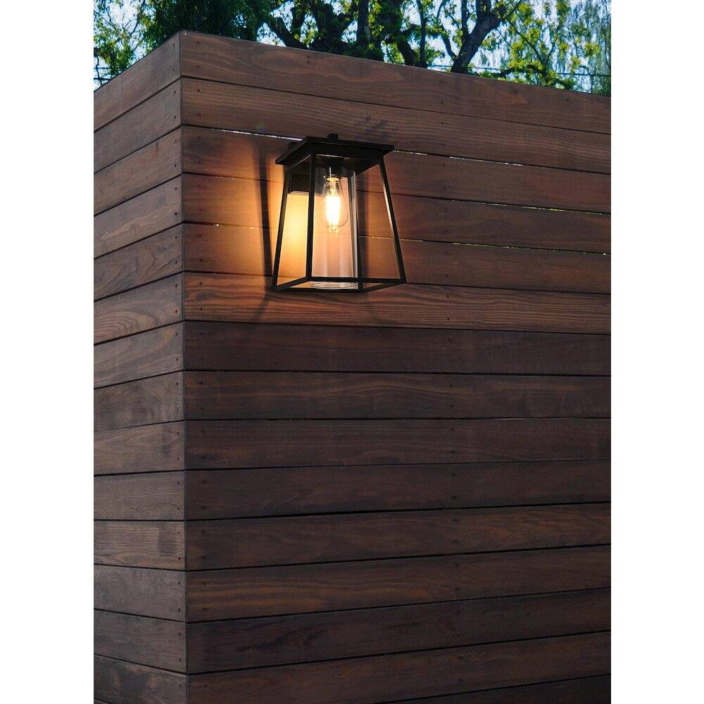 Alt View 4. Elegant Lighting - Lambert 8.5 Inch Outdoor Wall Sconce In Black - Black.
