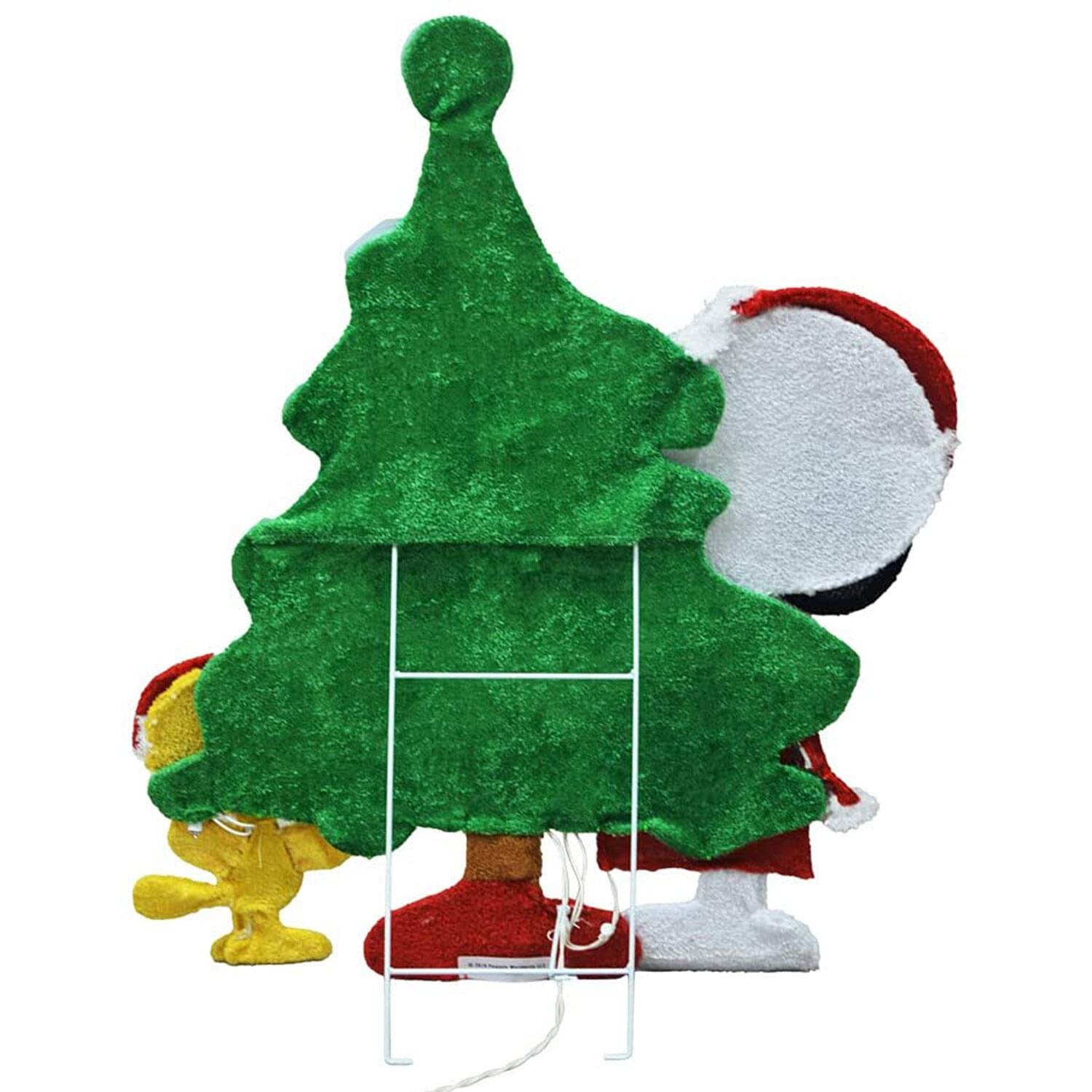 Alt View 5. ProductWorks - ProductWorks Peanuts 32" Snoopy and Woodstock Pre-Lit Christmas Tree Yard Decor - Multicolored.