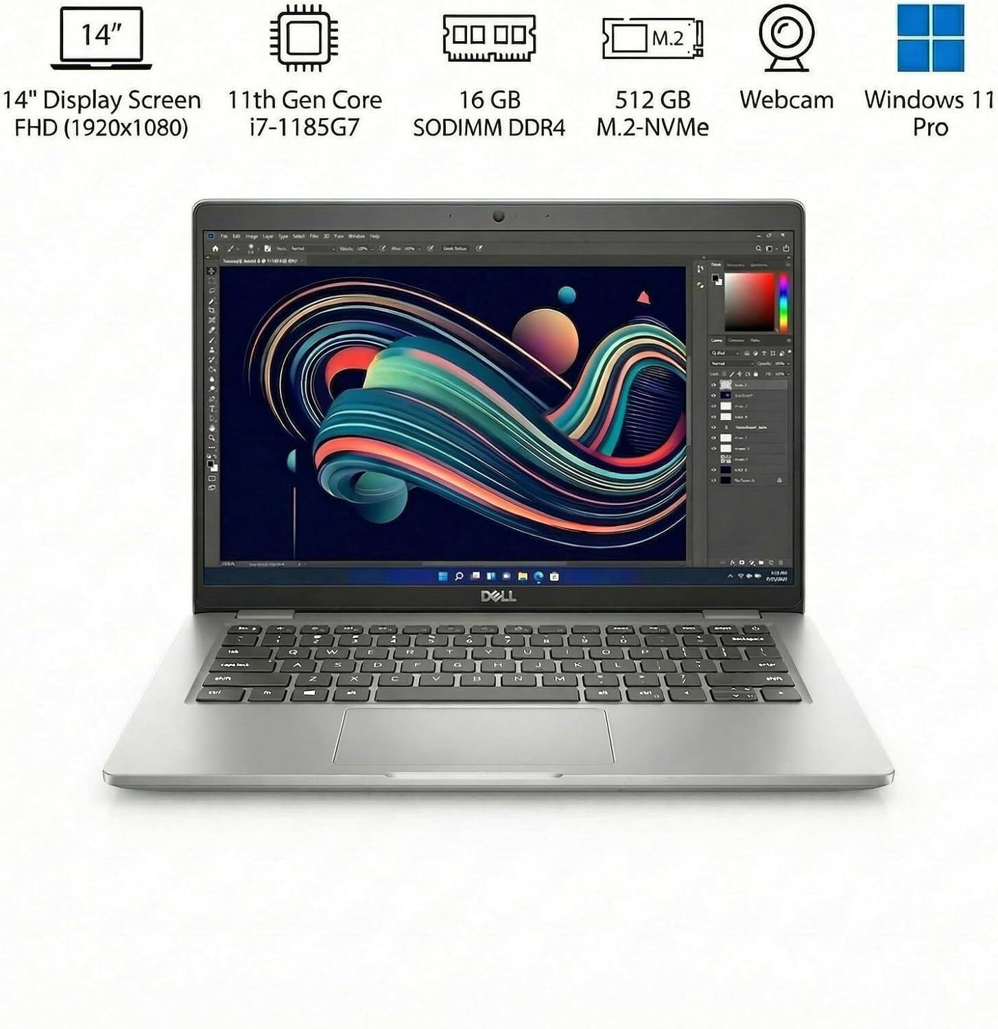 14" M.2 14" Display Screen 11th Gen Core i7-1185G7 16 GB 512 GB Webcam Windows 11 FHD (1920x1080) SODIMM DDR4 M.2-NVMe Pro