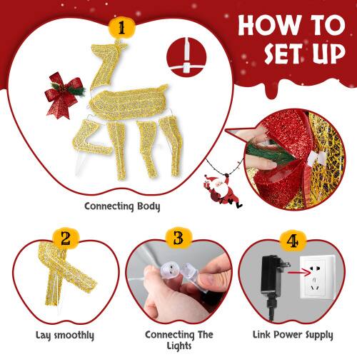 1. Connecting Body  
2. Lay smoothly  
3. Connecting The Lights  
4. Link Power Supply