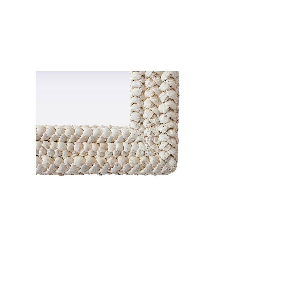 Back. Elegant Decor - Rectangle Cornhusk Mirror 40x40 in Linen White - Linen White.